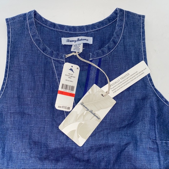 NWT TOMMY BAHAMA Sea Glass Linen Shift Dress XS/TP - Picture 10 of 16